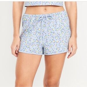 Old Navy Light Blue Floral Pajama Shorts